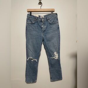 AGOLDE JEANS, RILEY CROP HIGH RISE STRAIGHT